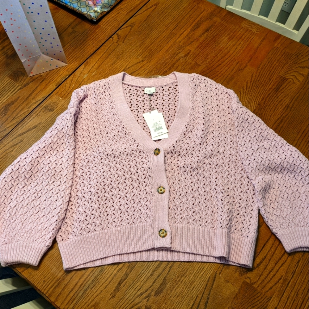 Lavender crochet cardigan